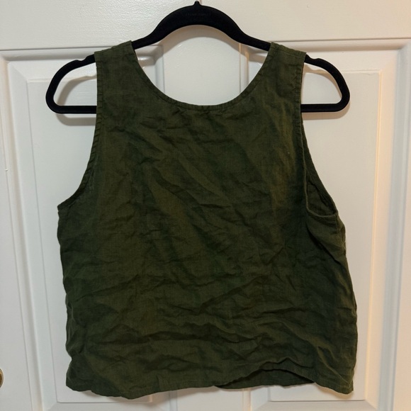 NWOT Linenfox Maricela Linen Skirt & Sadie Linen Top Set Forest Green Sz Medium - Picture 4 of 9